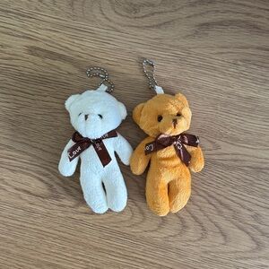 Plush Teddy Bear Keychain Set